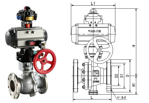 氣動O型球閥 氣動O型球閥